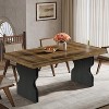 Lantine 63-Inch Dining Table for 4-6 People, Large Rectangle Kitchen Dinner Table with Hourglass Shape Legs - 2 of 4