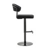Cosmo Performance Vegan Leather on Black Steel Barstool in Black - 4 of 4