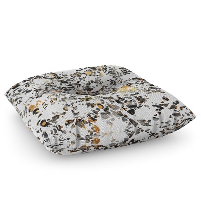 Elisabeth Fredriksson Gold Speckled Terrazzo Square Floor Pillow - Deny Designs