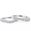 Pompeii3 3/4ct Three Stone Vintage Diamond Engagement Wedding Ring Set 10K White Gold - 2 of 4