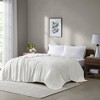 100% Cotton Solid Basket Weave Construction Bed Blanket, Knit Textile Lightweight Breathable Bedspread for Year-Round Use - 2 of 4