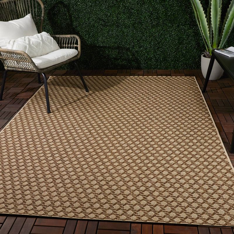 Cane Weave Outdoor Rug Tan - Threshold™, 1 of 7