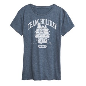 Women's - Peanuts - Snoopy Team Holiday Spirit Short Sleeve Graphic T-Shirt - 1 of 4