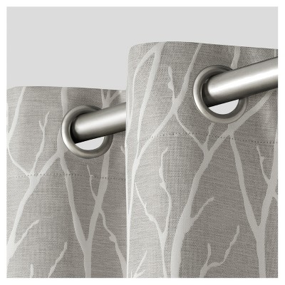 Dove Grey Linen Look Blackout Grommet Curtain Panels, 52" x 108"