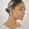 SHINE by Sterling Forever 1.25" Circle Resin Stud Drop Earrings - 2 of 4