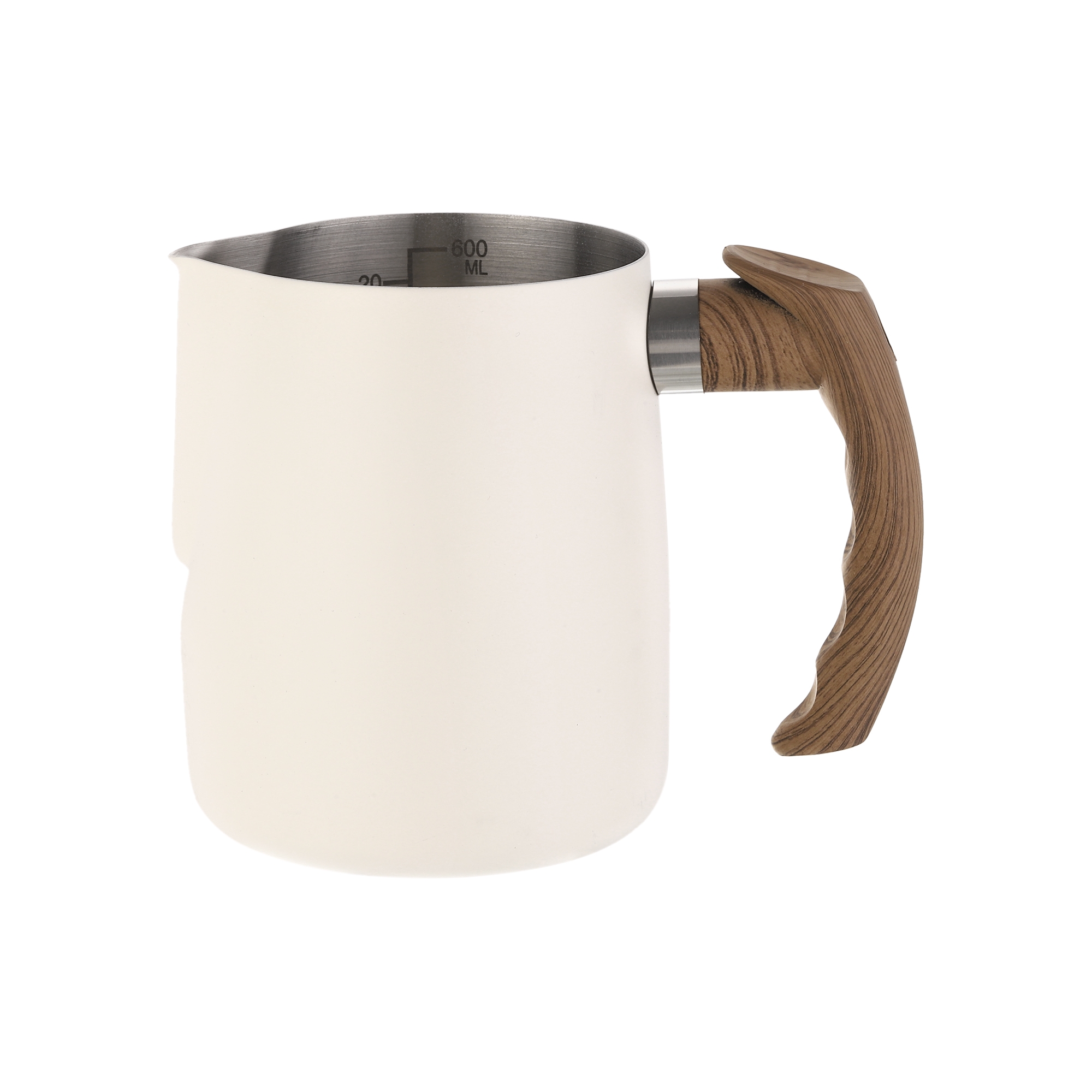 Stainless Steel Coffee Cup Mug Milk Frothing Pitcher with Handle 20oz/600ml White