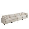 4-Seater Corduroy Sofa with Arm Pillows & Throw Pillows - 4 of 4