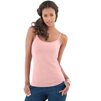 Ambiance Women's Basic Tan Camisole with Adjustable Spaghetti Straps Tank  Top