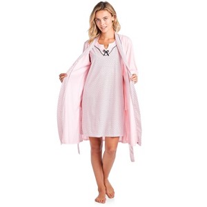 Casual Nights Women's 2 Piece Floral Robe and Gown Set - 1 of 4