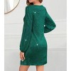 Women's Long Sleeve V-Neck Sequin Party Dress - Knee-Length Evening Gown (S-2XL) - 4 of 4