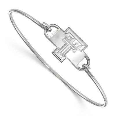 Black Bow Jewelry Sterling Silver Texas Tech Red Raiders NCAA Bangle Bracelet 7 Inch