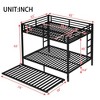 NicBex Queen/Queen Bunk Bed with Trundle,Metal Bunkbeds with Ladder&Guardrail,Space-Saving Bunk Bed Platform for Teens&Adults,350/500lbs Max,Black - 3 of 4