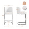 Bekrvio 26" Counter Height Bar Stools - with Back & C-Shaped Metal Frame, Upholstered Chairs for Kitchen Island, Home Bar, Pub - 2 of 4