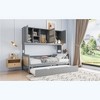 TIRAMISUBEST Twin/Full Size Daybed With Twin Size Trundle and All-in-One Cabinet, Wooden Daybed Frame Sofa Bed with Storage Shelves - 4 of 4