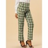 INSPIRE CHIC Women's Plaid Elastic Waist Casual Work Office Long Pants - 4 of 4