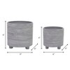 Sagebrook Home 2-Piece Set of Ceramic Planters Stylish Footed Plant Stand Set for Indoor or Outdoor - 4 of 4