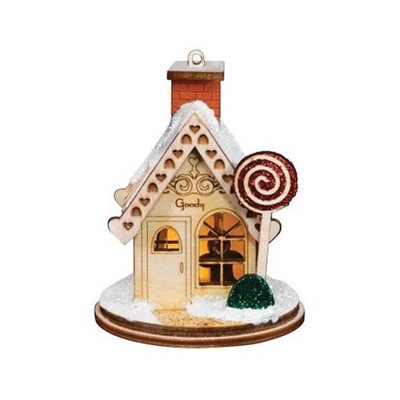 Old World Christmas Ginger Cottages Wooden Ornament for Christmas Tree, Goody Gum Drop Shop