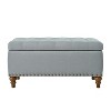VYNXARIA Ottoman storage bench, recessed support hinge top easy to open, rivet trim around, bedroom, entrance, living room - 3 of 4