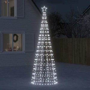 Aghana Digitals 118.1" Outdoor LED Christmas Tree with 570 Cold White Lights, 8 Effects, Metal - 1 of 4