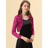 INSPIRE CHIC Women's Elegant Sheer Floral Lace Crop Bolero Shrug - 2 of 4
