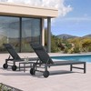 PURPLE LEAF Outdoor Lounge Chair Set Aluminum Patio Chaise Lounger with Side Table and Pillow for Outside Pool Beach Sunbathing Tanning Recliner - 2 of 4