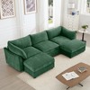 GDFStudio Austell Chenille Upholstered U-Shape Deep Seat 3-Seater Sofa with 2 Ottomans - 2 of 4