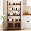 Bookshelf with Doors Industrial Bookcase with 4 Tiers Open Storage Shelf - 3 of 4