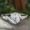 Pompeii3 5/8ct Diamond Halo Solitaire Twist Band Engagement Ring 14k White Gold - 4 of 4