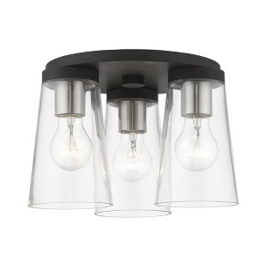 Livex Lighting Cityview 3 - Light Flush Mount in  Black/Brushed Nickel - 1 of 4