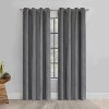 Thermaplus 100% Polyester Duo Reversible Tone Textured Blackout Grommet Curtain Panel Black to Light Grey - 2 of 4