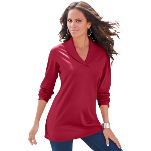 Roaman's Shawl Collar Ultimate Tee - 1 of 4