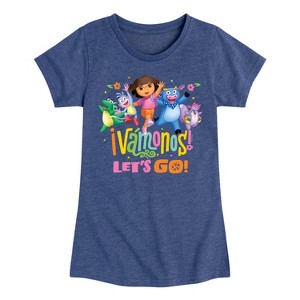 Girls' - Dora the Explorer - Vamonos Lets Go Fitted Short Sleeve Graphic T-Shirt - 1 of 4