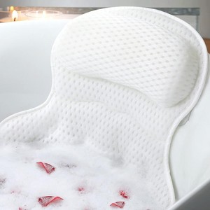 Luxury Bath Pillows for Tub with Neck and Back Support, Bathtub Headrest with Soft 4D Mesh and Non-Slip Cups - 1 of 4
