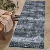 Washable Chenille Floral Print Bedroom Living Room Rugs, Non Slip Stain Resistant Large Dining Room Rugs, Retro Accent Home Decor Carpet - 2 of 4