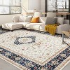 Living Room Vintage Floral Print Rug, Machine Washable Low-Pile Non-Slip Carpet, Soft Indoor Area Rug for Bedroom, Dining Room & Office - 2 of 4