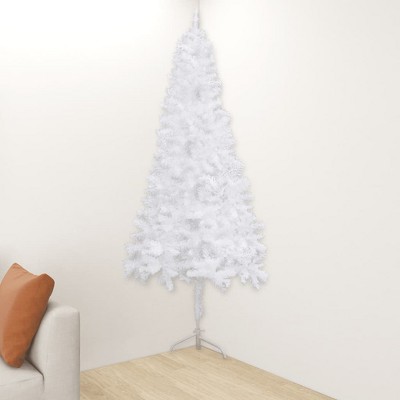 Aghana Digitals 240cm White PVC Corner Artificial Christmas Tree with 525 Tips, Adjustable Branches