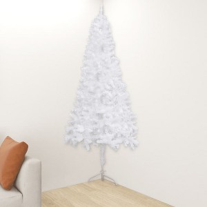 Aghana Digitals 240cm White PVC Corner Artificial Christmas Tree with 525 Tips, Adjustable Branches - 1 of 4