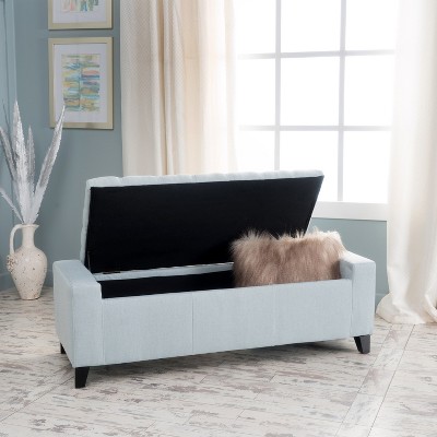 Vynxaria Light Sky Storage Ottoman - Stylish & Functional Organizer
