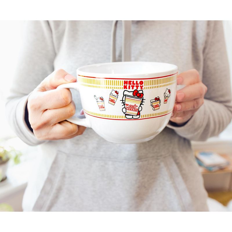 Silver Buffalo Sanrio Hello Kitty x Nissin Cup Noodles Soup Mug With Spoon | Holds 24 Ounces, 4 of 7