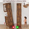 Narrow Bathroom Storage Cabinet, 67" H Tall Slim Cabinet with Glass Doors and Adjustable Shelf, Freestanding Slim Cupboard - 3 of 4