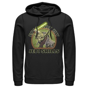 Men's Star Wars: The Clone Wars Yoda Epic Are My Jedi Skills Pull Over Hoodie - 1 of 3