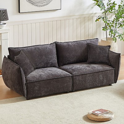 NicBex Couches for Living Room 68.1" Triple Sectional Sofa with 2 Pillows Padded Seat and Back and Armrests for Apartment, Black