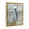 Stupell Industries Coastal Pelican Bird Abstract Portrait Floating Frame Canvas Art, Gold, 25" x 31" - 2 of 4