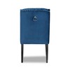 Lamont Velvet Fabric Wood Wingback Dining Chair Blue/Brown - Baxton Studio - 4 of 4