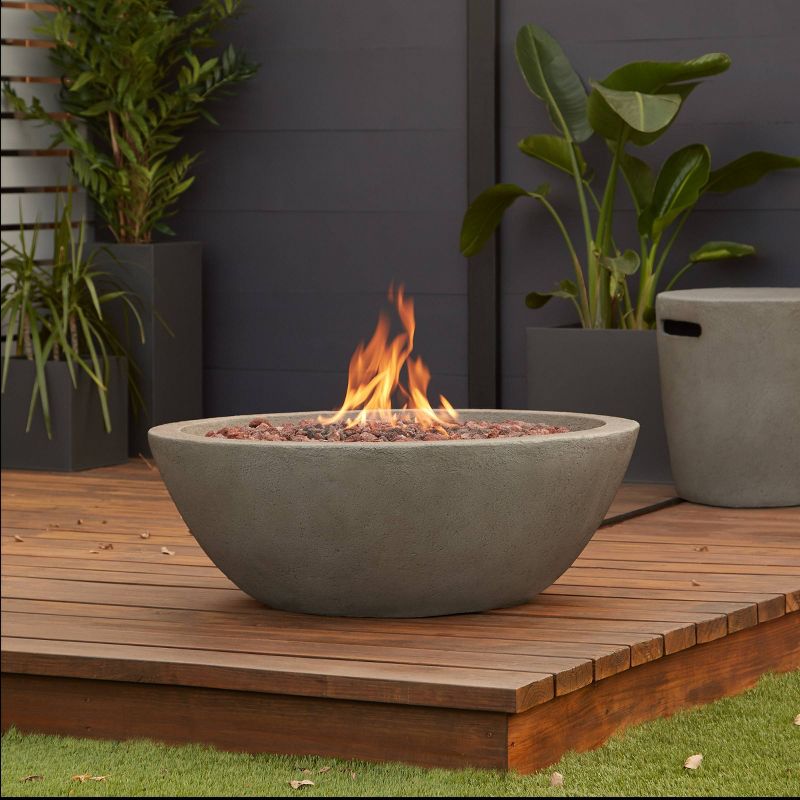 Riverside Round Fire Bowl with Natural Gas Kit Gray - Real Flame, 3 of 7