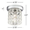 Vienna Full Spectrum Cesenna Modern Ceiling Light Flush Mount Fixture 4 3/4" Wide Chrome Studded Glass Crystal for Bedroom Kitchen Living Room Hallway - 4 of 4