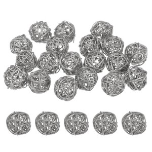 Unique Bargains Wicker Rattan Decorative DIY Crafts Balls 1.6 Inch 20 Pcs - 1 of 4