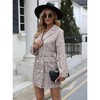 Women's Houndstooth Print Lapel Double - Breasted Blazer Dress, Stylish and Versatile Outfit for Office and Party - 4 of 4