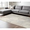 Beige Gray And Ivory Wool Geometric Hand Woven Area Rug - 2 of 4