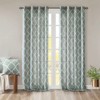 DSVIMOY Curtain Panels, Fretwork Print Grommet Top Window Curtain Panel for Living Room, Bedroom, Seafoam&White, 84"*50"*0.13" - 2 of 4